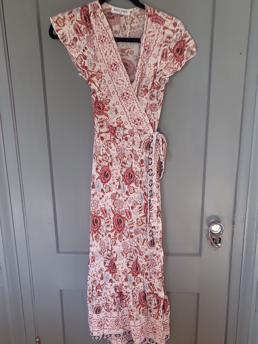 Floral Wrap Maxi Dress in Blush Pink by Halogen